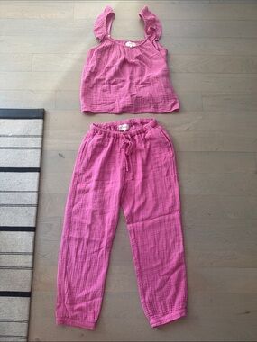 XiRENA Pink Cotton Pant and Tank Set